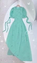 Áo Dài Chiffon Hoa Đỗ Quyên 4T AD1349 (áo lẻ)
