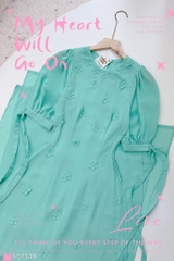 Áo Dài Chiffon Hoa Đỗ Quyên 4T AD1349 (áo lẻ)