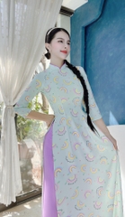 Áo Dài Truyền Thống Họa Tiết AD1013 (áo lẻ)