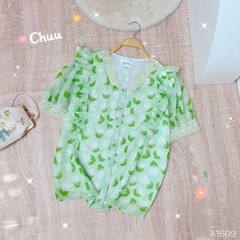 Áo Cổ V Bèo Cánh Tiên A1609