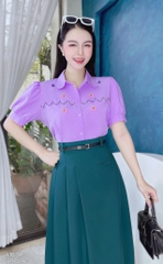 Áo Sơ Mi Thêu Hoa Dại A1634