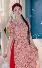 Áo Dài MG Cổ Sen Ren AD8045 (áo lẻ)