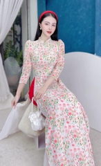 Áo Dài 4T Tay Lỡ Bồng Hoa AD1386 (áo lẻ)