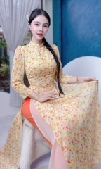 Áo Dài 4T Tay Lỡ Bồng Hoa AD1386 (áo lẻ)