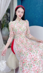 Áo Dài 4T Tay Lỡ Bồng Hoa AD1386 (áo lẻ)
