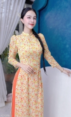Áo Dài 4T Tay Lỡ Bồng Hoa AD1386 (áo lẻ)