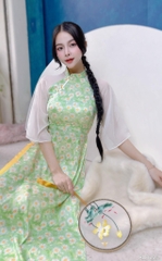 Áo Dài Cổ Viền Gió Xuân AD1393 (áo lẻ)