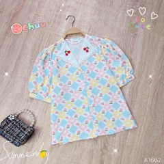 Áo Sơ Mi Xốp Cổ Lật Thêu A1662
