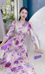 Áo Dài Vân Gấm Ngọc Màu AD1384 (áo lẻ)