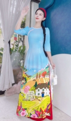 Áo Dài Ngôi Làng Pháp AD1422 (áo lẻ)