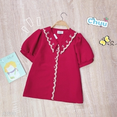 Áo Sơ Mi Xốp Thêu Cỏ Lá A1688