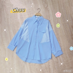 Áo Trơn Mix Sọc Túi Nắp A1633