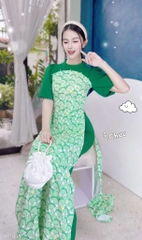 Áo Dài Muôn Thú Chen Lấn AD1438 (áo lẻ)