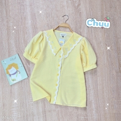 Áo Sơ Mi Xốp Thêu Cỏ Lá A1688