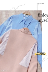 Áo Trơn Mix Sọc Túi Nắp A1633