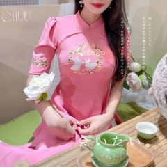 Áo Dài Thỏ Trắng Uyên Ương AD1444 (áo lẻ)