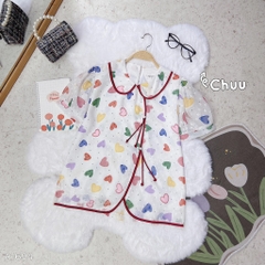 Áo Sơ Mi Cổ Sen Tú Cầu A1694