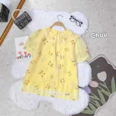 Áo Sơ Mi Cổ Sen Tú Cầu A1694