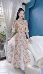 Áo Dài 4T Cổ Y AD1447 (áo lẻ)