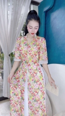 Áo Dài 4T Cổ Y AD1447 (áo lẻ)