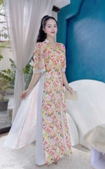 Áo Dài 4T Cổ Y AD1447 (áo lẻ)