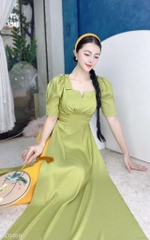 Áo Dài Vân Gỗ Vai Nơ AD1459 (áo lẻ)
