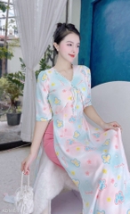 Áo Dài Giả Khoát Cột Nơ AD1464 (áo lẻ)