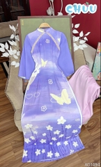 Áo Dài Violet Tuyết Rơi AD1494 (áo lẻ)