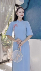 Áo Dài Cổ Cánh Hoa Sen AD1498 (áo lẻ)
