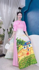 Áo Dài Khu Vườn Nắng AD1484 (áo lẻ)