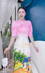 Áo Dài Khu Vườn Nắng AD1484 (áo lẻ)