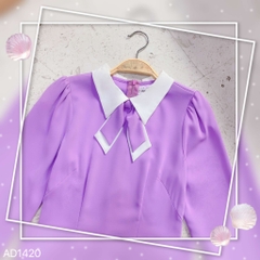 Áo Dài Nơ Trơn Đôi AD1420 (áo lẻ)