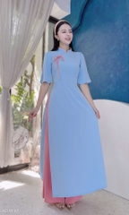 Áo Dài Cổ Cánh Hoa Sen AD1498 (áo lẻ)
