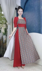 Áo Dài Cột Eo Cổ Vuông AD1430 (áo lẻ)