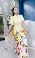 Áo Dài Thú Trà Sữa AD1522 (áo lẻ)