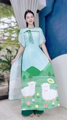 Áo Dài Cười Hey U AD1537 (áo lẻ)
