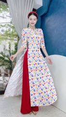 Áo Dài Nơ Nụ Bông AD9262
