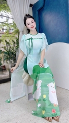 Áo Dài Cười Hey U AD1537 (áo lẻ)