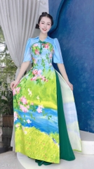 Áo Dài Cành Liễu Dòng Sông AD1540 (áo lẻ)