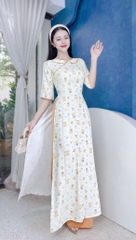 Áo Dài Viền Ô Lô Tô AD1538 (áo lẻ)