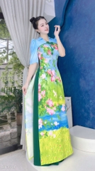 Áo Dài Cành Liễu Dòng Sông AD1540 (áo lẻ)