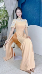 Áo Dài Búp Bê Hoa AD1530 (áo lẻ) - Nude