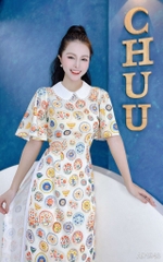 Áo Dài Chén Đĩa Ấm AD1543 (áo lẻ)