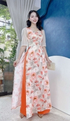 Áo Dài Cổ Vuông Lục Giác AD1559 (áo lẻ)