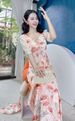 Áo Dài Cổ Vuông Lục Giác AD1559 (áo lẻ)