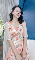 Áo Dài Cổ Vuông Lục Giác AD1559 (áo lẻ)