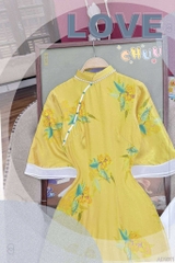 Áo Dài Gấm Hạt Lựu AD1611 (áo lẻ)