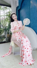 Áo Dài Gấm Phối Khoác AD1618 (áo lẻ)
