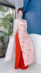 Áo Dài Cổ Thuyền Ngọc Lựu AD1600 (áo lẻ)