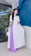 Áo Dài Cổ Kim Cương Bi AD1508 (áo lẻ)
